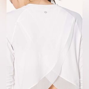 Lululemon Quick Pace Long Sleeve, white, size 8